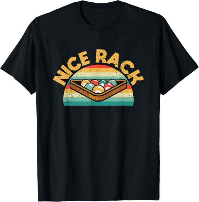 Nice Rack Funny Billiards Player Vintage Pool Balls Billiard T-Shirt