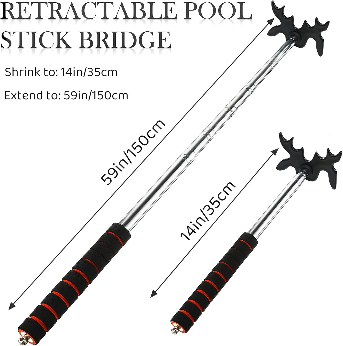 Skylety Retractable Billiard Cue Stick Bridge with Bridge Head