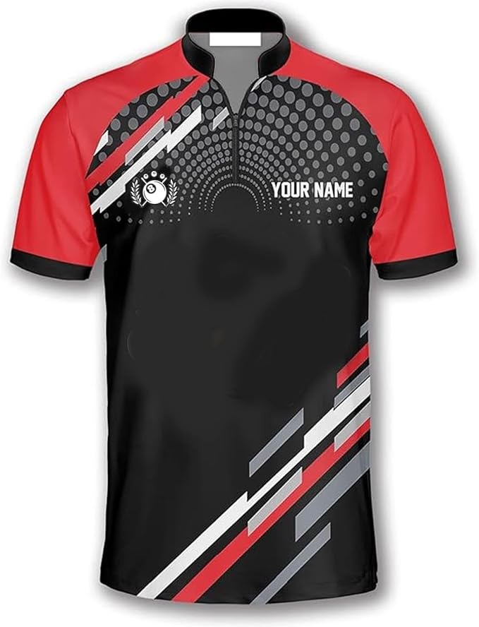 GABITA Personalized 3D Billiard Shirts for Men, Custom Polo Jersey for Billiard Team, Uniform Shirt for Billiards Player