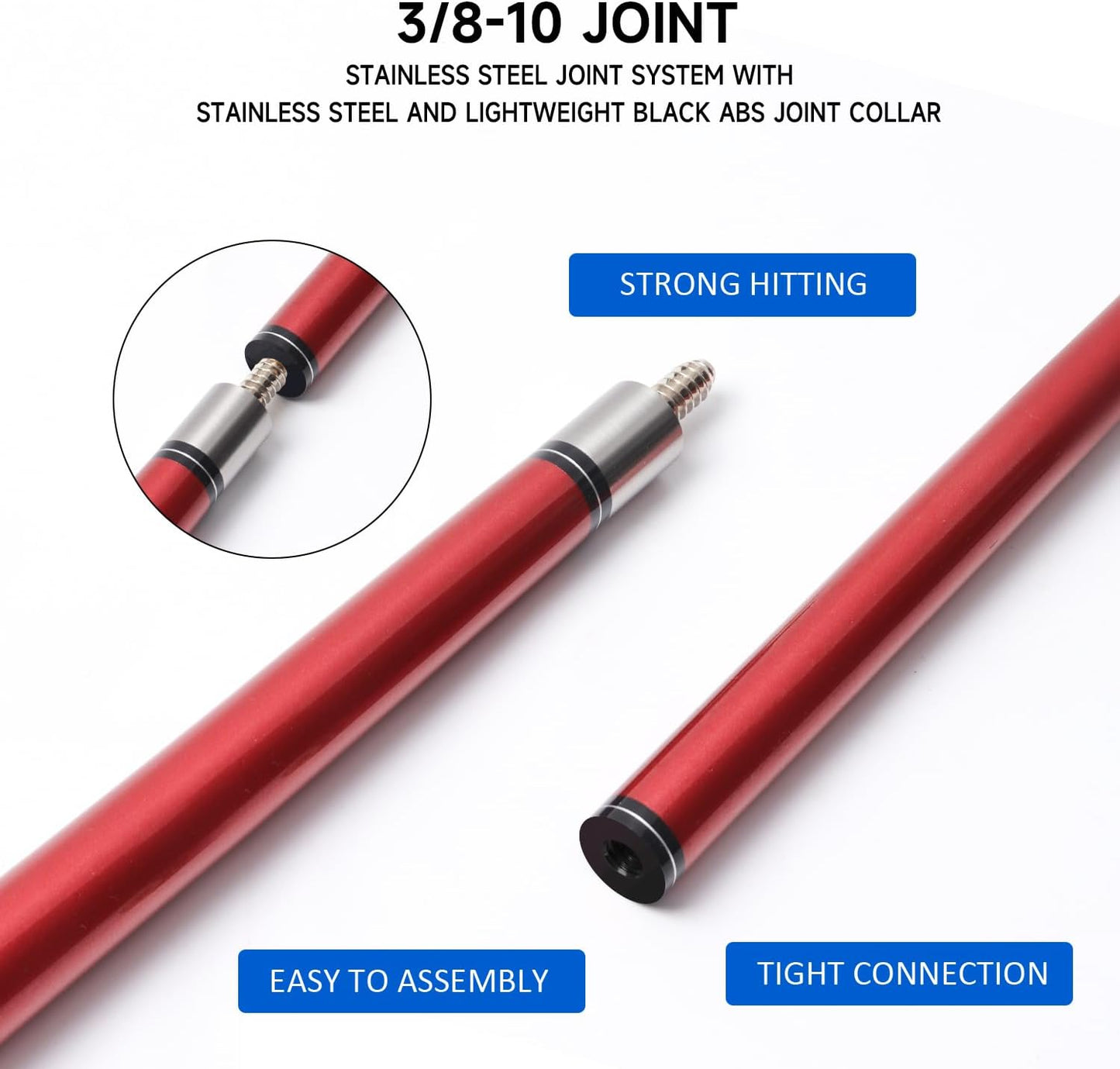 GSE Games & Sports Expert 58" 2-Piece Fiberglass Graphite Composite Billiard Pool Cue Sticks