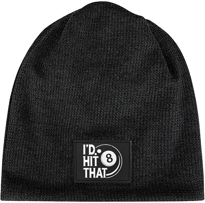 I'd Hit That Billiards 8 Ball Winter Beanie Hat Unisex Warm Beanies Knit Ski Stocking Cap Black