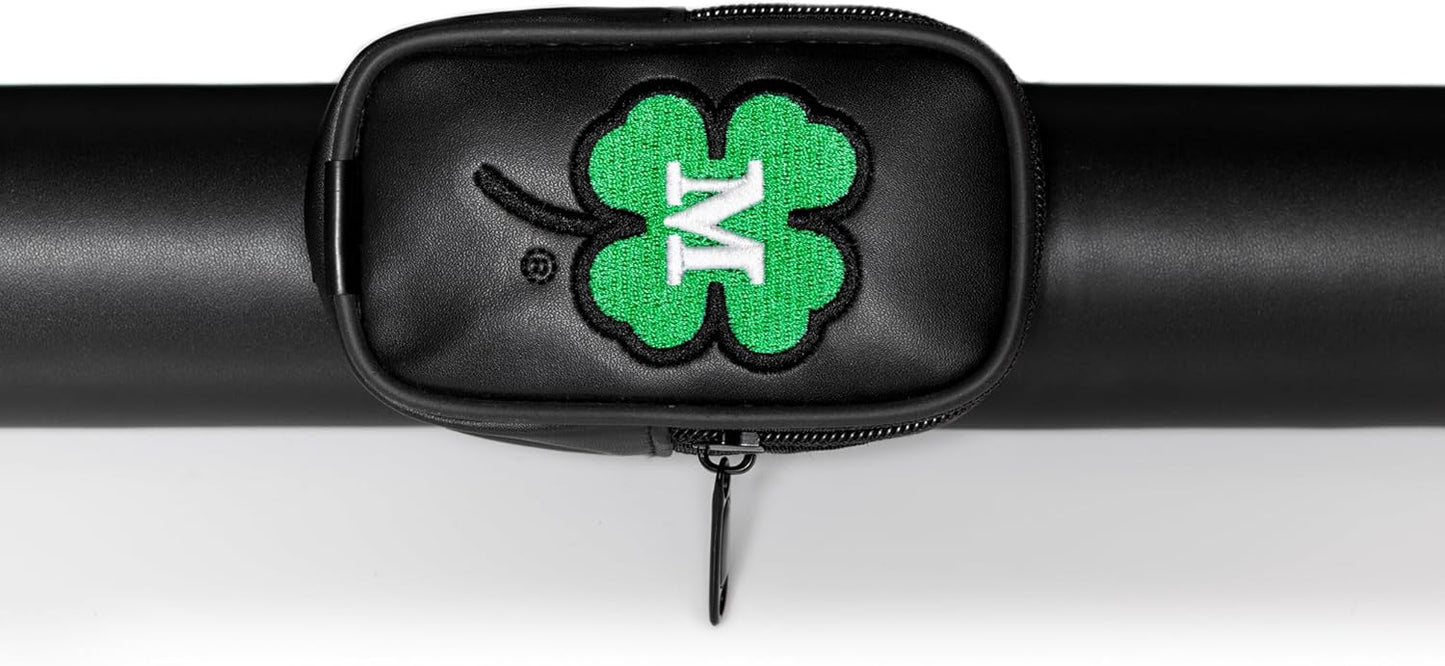 McDermott 1x1 Hard Round Vinyl Pool/Billiard Cue Case - Black w/Clover