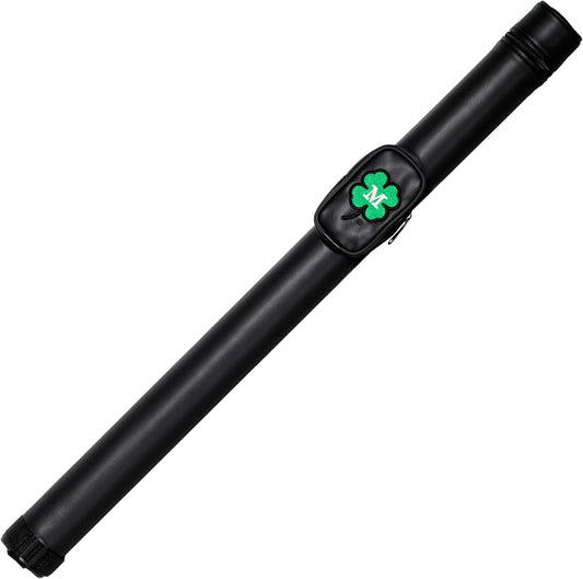 McDermott 1x1 Hard Round Vinyl Pool/Billiard Cue Case - Black w/Clover