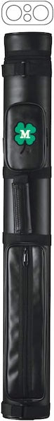 McDermott 2x2 Hard Oval Vinyl Pool/Billiard Cue Case - Black w/Clover