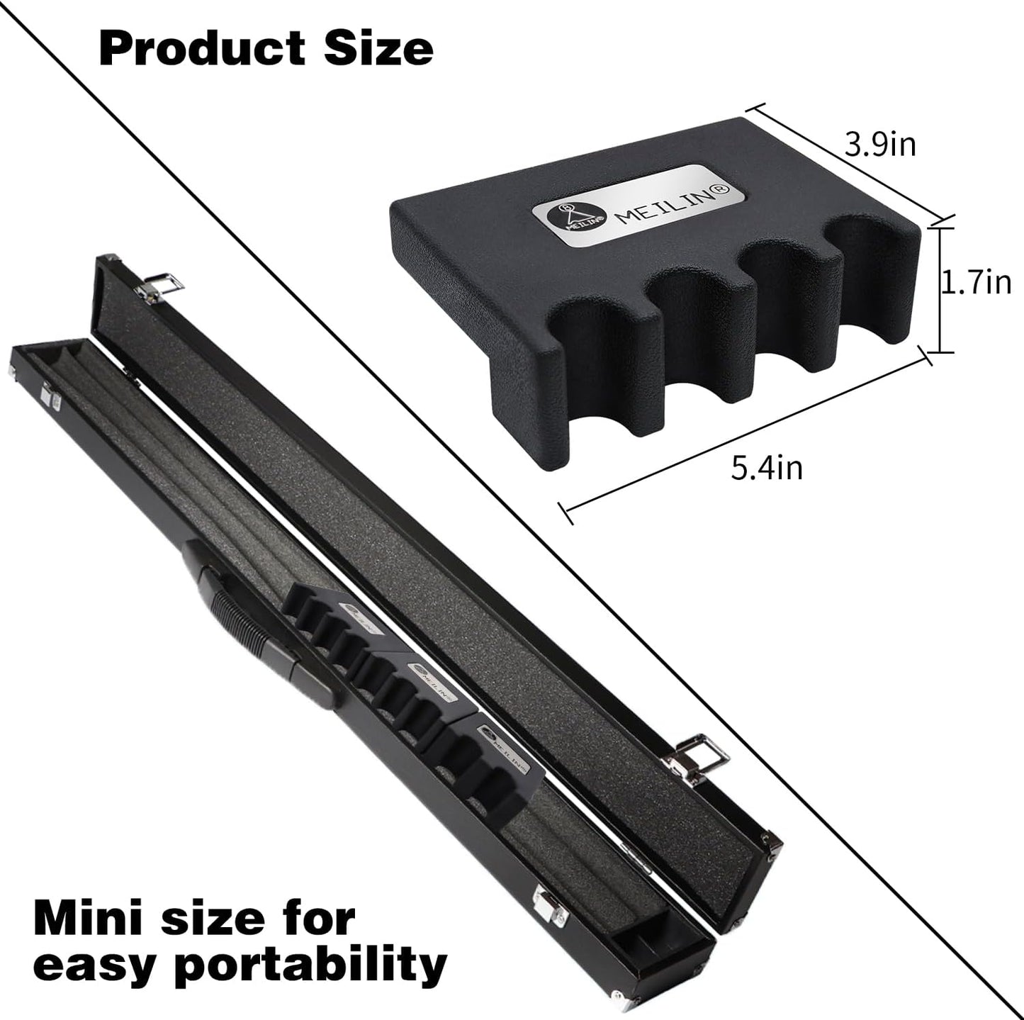 Pool Cue Holder, 4-Cue Portable Pool Stick Holder for Table, Weighted & Durable Billiard Cue Holder, Mini Stick Holder for Pool Cues, Pool Cue Holder Claw