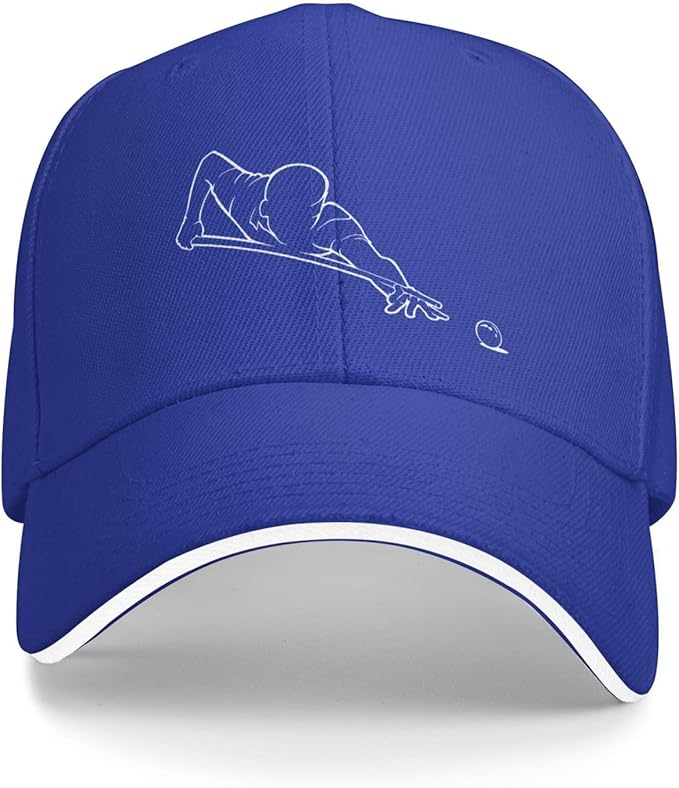 Retro Vintage Pool-Billiard-Players Hat Wide Brim Baseball Cap Adjustable Low Profile