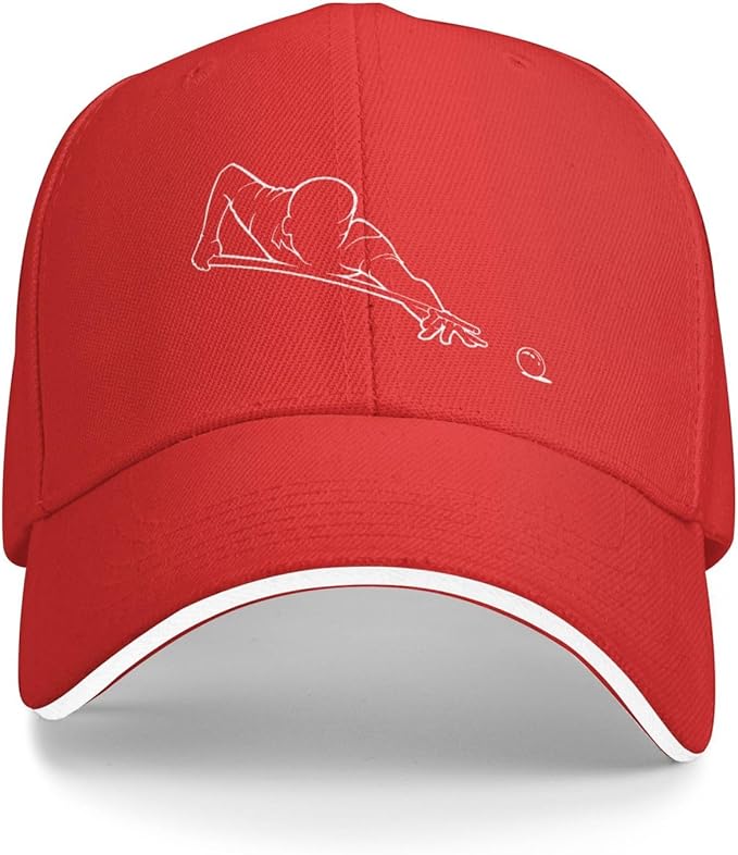 Retro Vintage Pool-Billiard-Players Hat Wide Brim Baseball Cap Adjustable Low Profile