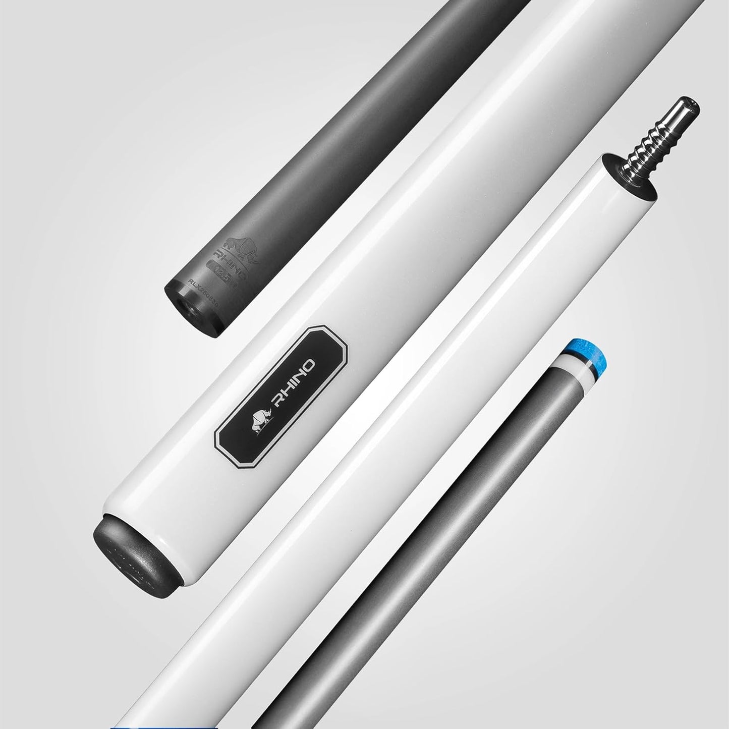 RHINO LUMINAX Pool Cue - 3/8-8 Joint - Carbon Fiber Shaft, 12.5mm Tip Diameter, Pro Taper Design, Composite Cue Butt