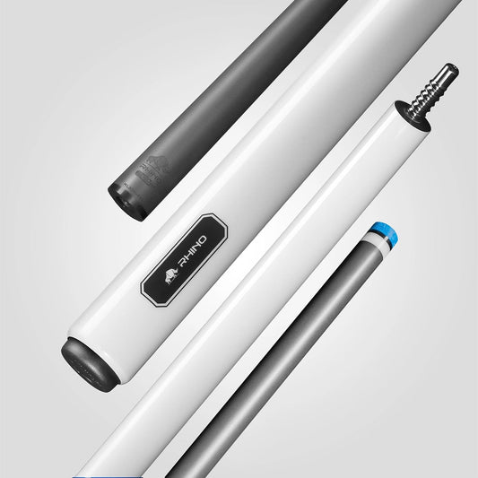 RHINO LUMINAX Pool Cue - 3/8-8 Joint - Carbon Fiber Shaft, 12.5mm Tip Diameter, Pro Taper Design, Composite Cue Butt