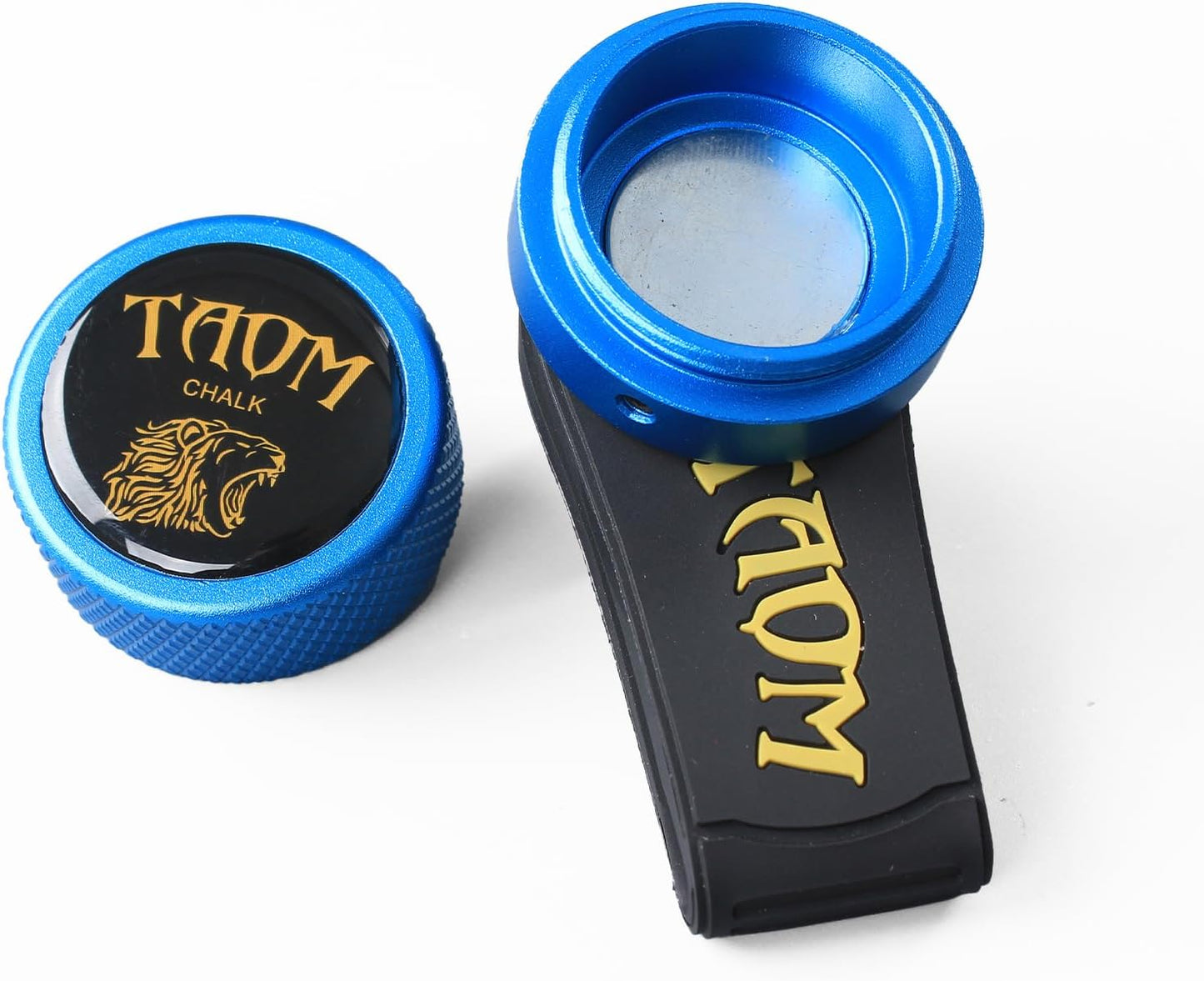 Taom Round Shaped Pool Chalk Holder, Portable Pool Chalk Cubes, Magnetic Mini Chalk Holder Pool Billiards, Pool Cue Chalk Case Container Box for Billiard Cue Tip Tool Pool Table Snooker Accessories